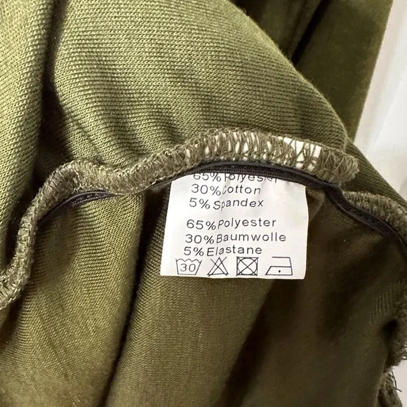 Kate Kasin Ruched Sides Deep Green Long Sleeve Midi Dress Size 2XL - Picture 6 of 6